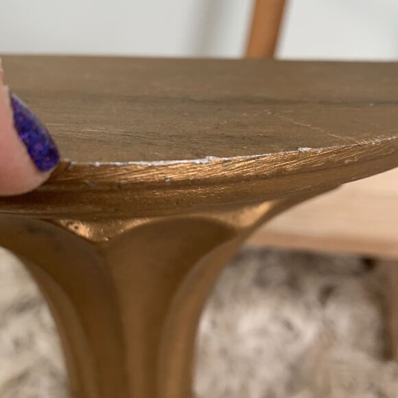 Vintage Small Gold Metal Accent Shelf - Picture 17 of 17